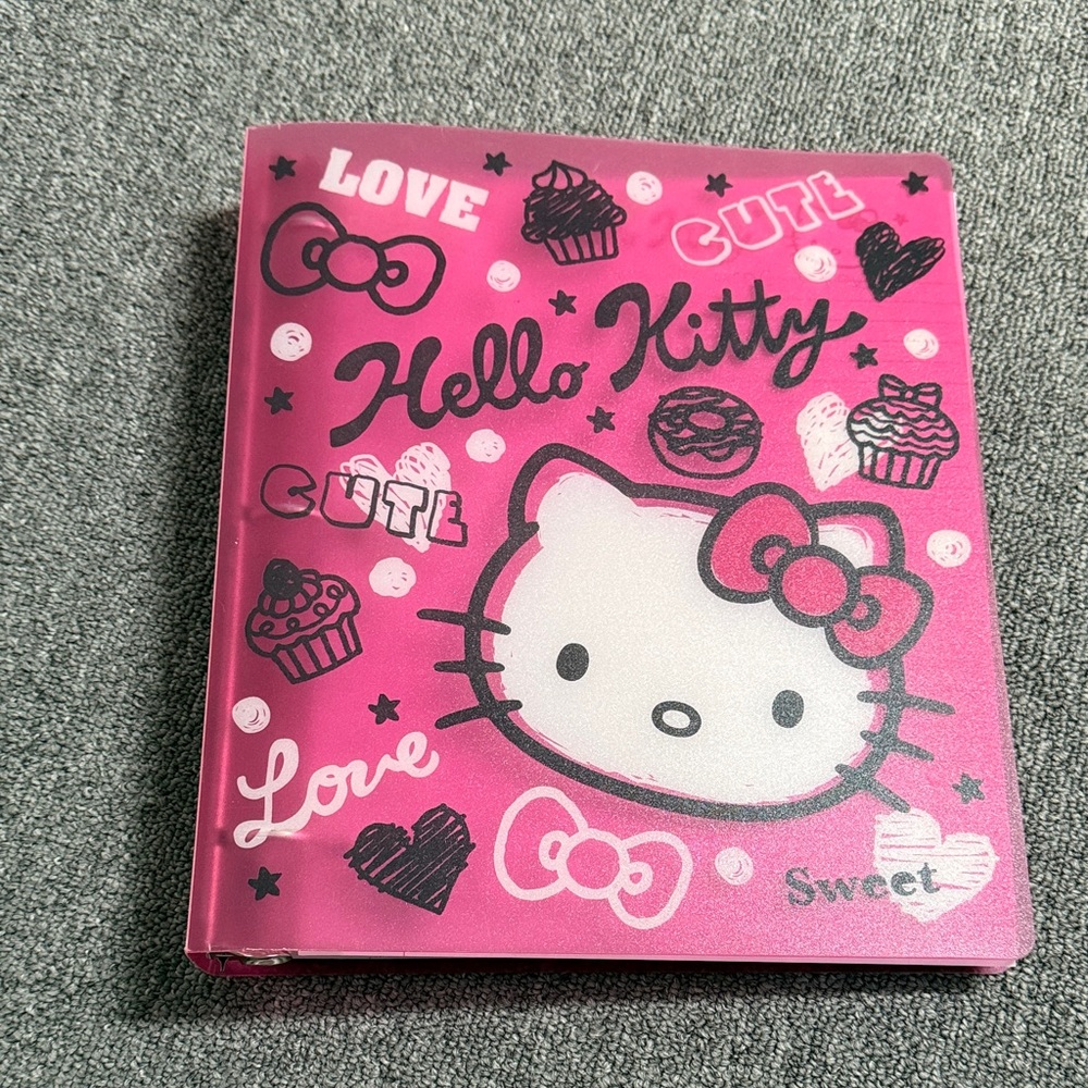 Hello Kitty Hot Pink Binder with hello kitty lose leaf